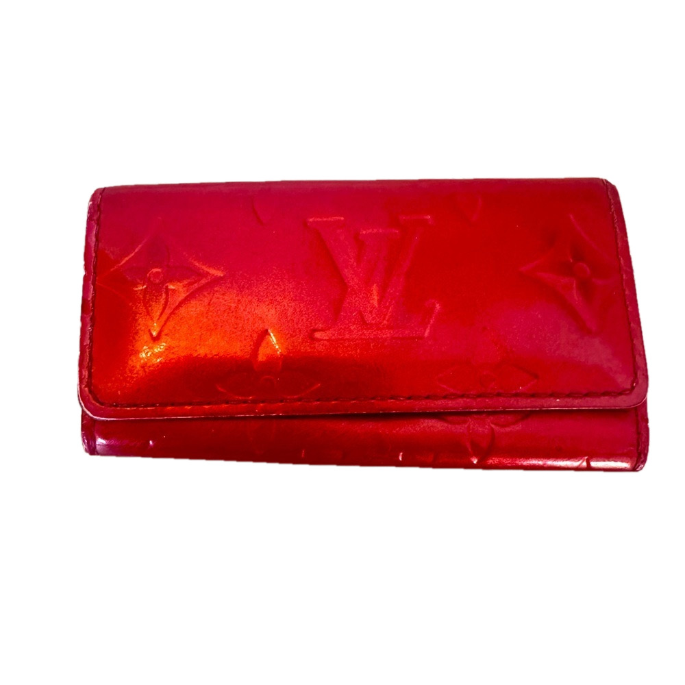 Red Louis Vuitton Leather Key Holder